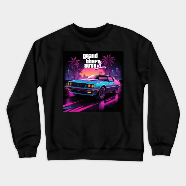 GTA 6 Crewneck Sweatshirt by Buff Geeks Art